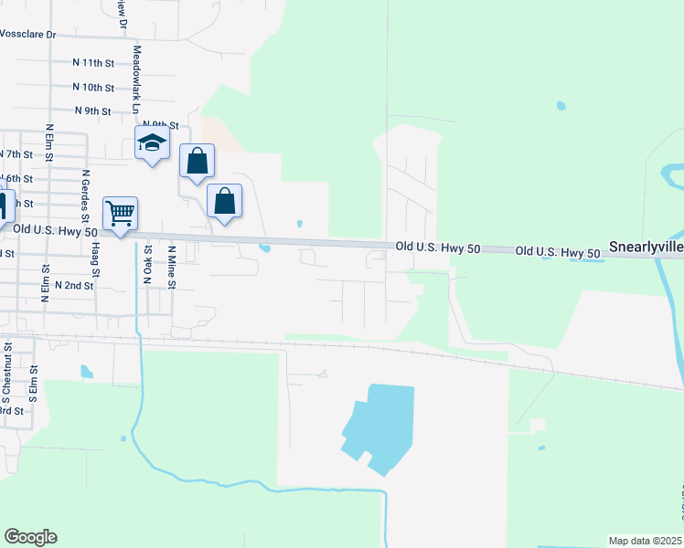 map of restaurants, bars, coffee shops, grocery stores, and more near 157 Grant Drive in Breese