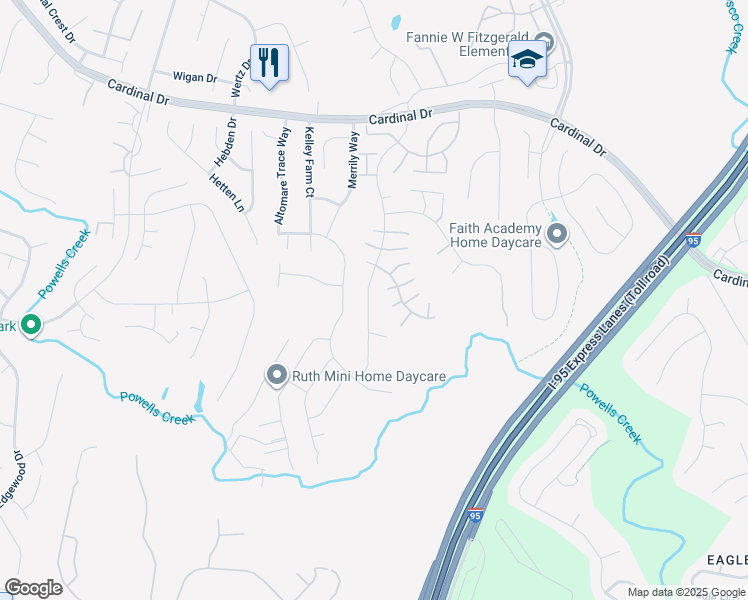 map of restaurants, bars, coffee shops, grocery stores, and more near 15791 Beau Ridge Drive in Woodbridge