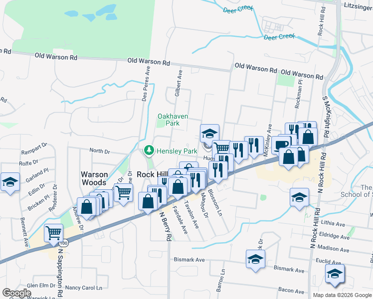 map of restaurants, bars, coffee shops, grocery stores, and more near 1051 Oday Avenue in St. Louis