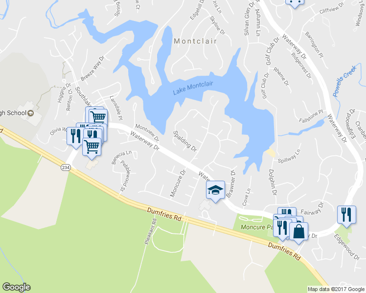 map of restaurants, bars, coffee shops, grocery stores, and more near 15800 Myrtle Place in Montclair