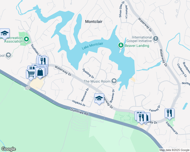 map of restaurants, bars, coffee shops, grocery stores, and more near 4701 Harmony Place in Montclair