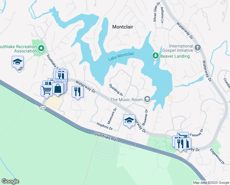 map of restaurants, bars, coffee shops, grocery stores, and more near 15800 Myrtle Place in Montclair