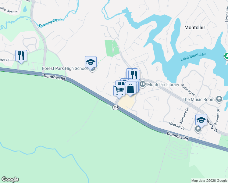 map of restaurants, bars, coffee shops, grocery stores, and more near 15812 Ibsen Place in Montclair