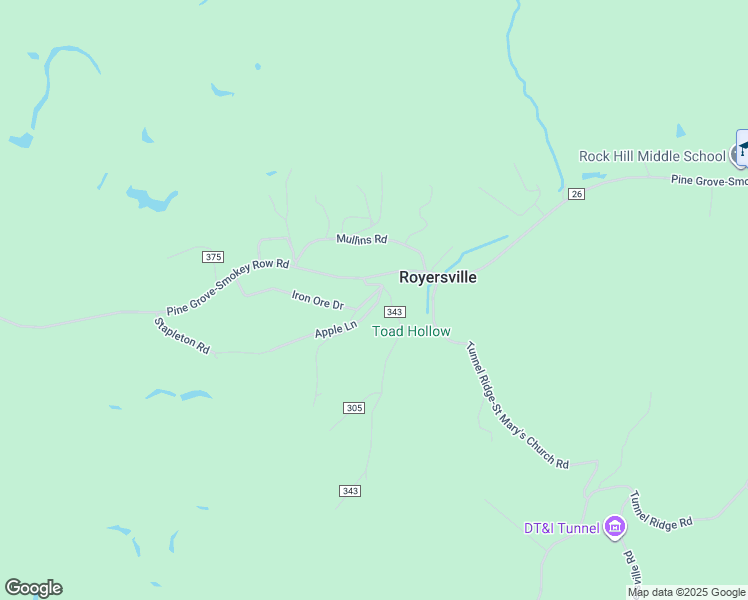 map of restaurants, bars, coffee shops, grocery stores, and more near 374 Township Road 332 in Ironton