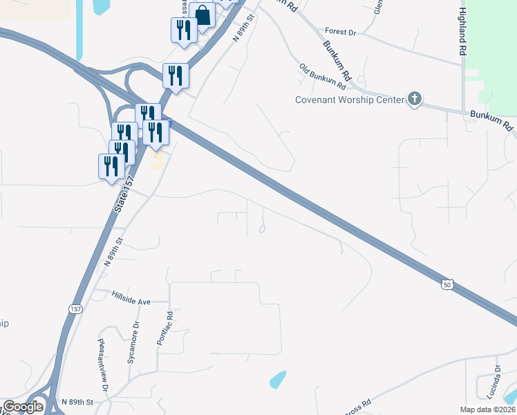 map of restaurants, bars, coffee shops, grocery stores, and more near 70 Kassing Drive in Fairview Heights