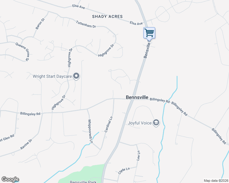 map of restaurants, bars, coffee shops, grocery stores, and more near 8550 Billingsley Road in Bennsville