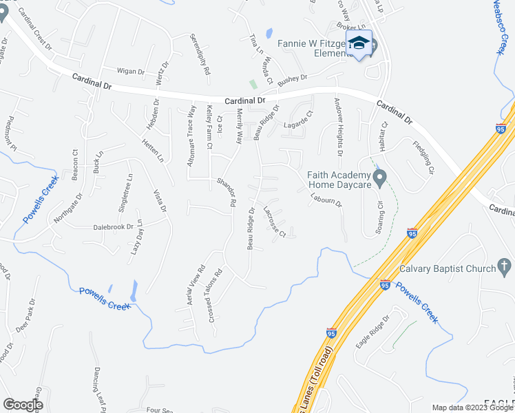 map of restaurants, bars, coffee shops, grocery stores, and more near 3485 Lacrosse Court in Woodbridge