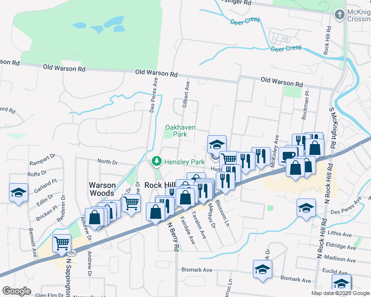 map of restaurants, bars, coffee shops, grocery stores, and more near 1124 Gilbert Avenue in St. Louis