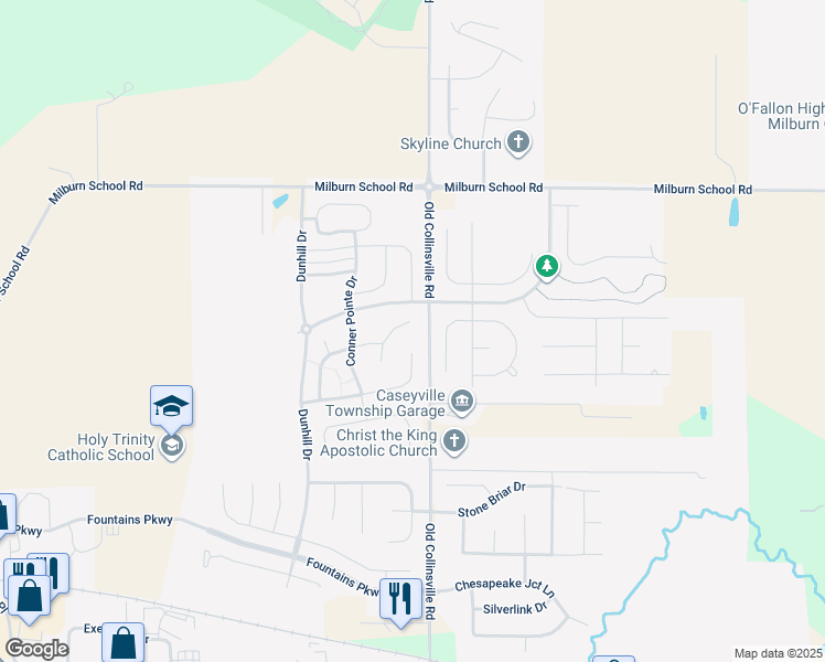 map of restaurants, bars, coffee shops, grocery stores, and more near 6936 Arbor Cove Drive in Fairview Heights