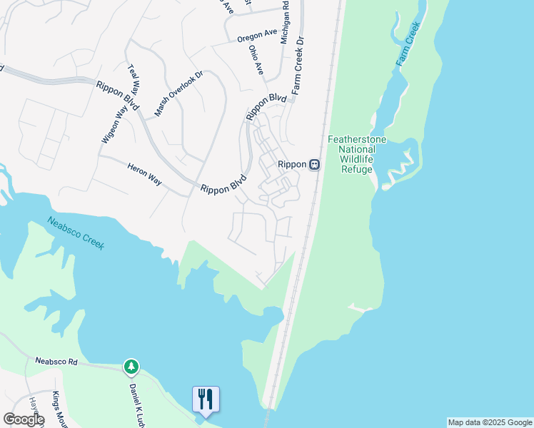 map of restaurants, bars, coffee shops, grocery stores, and more near 1372 Cranes Bill Way in Woodbridge
