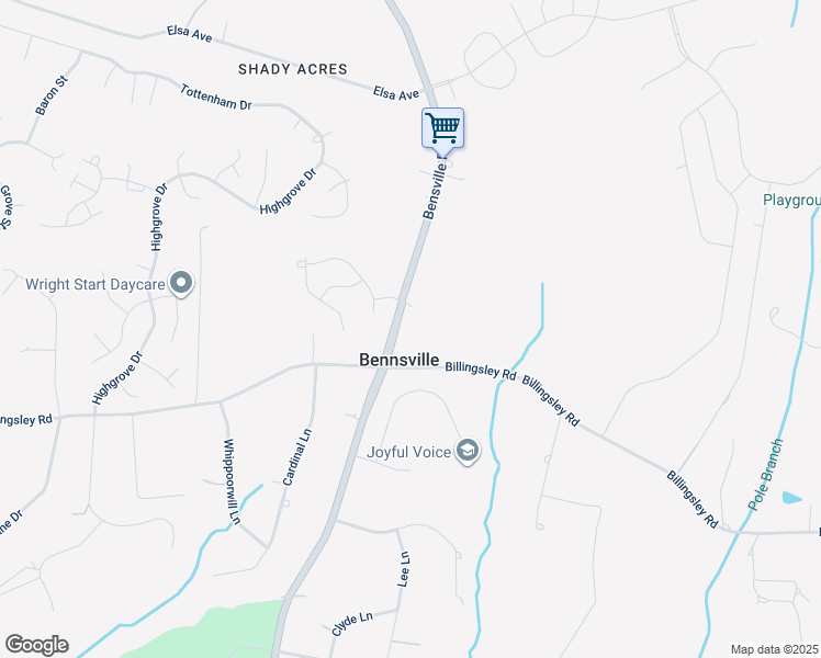 map of restaurants, bars, coffee shops, grocery stores, and more near 7295 Bensville Road in Waldorf