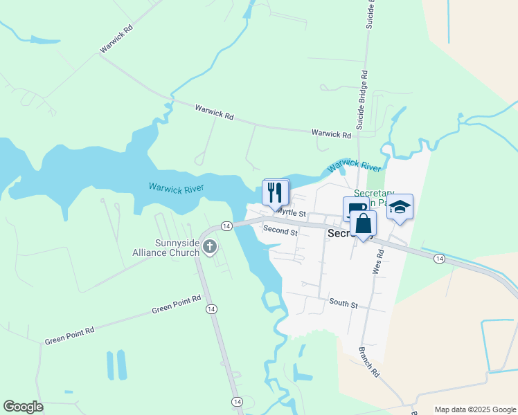 map of restaurants, bars, coffee shops, grocery stores, and more near 104 Main Street in Preston