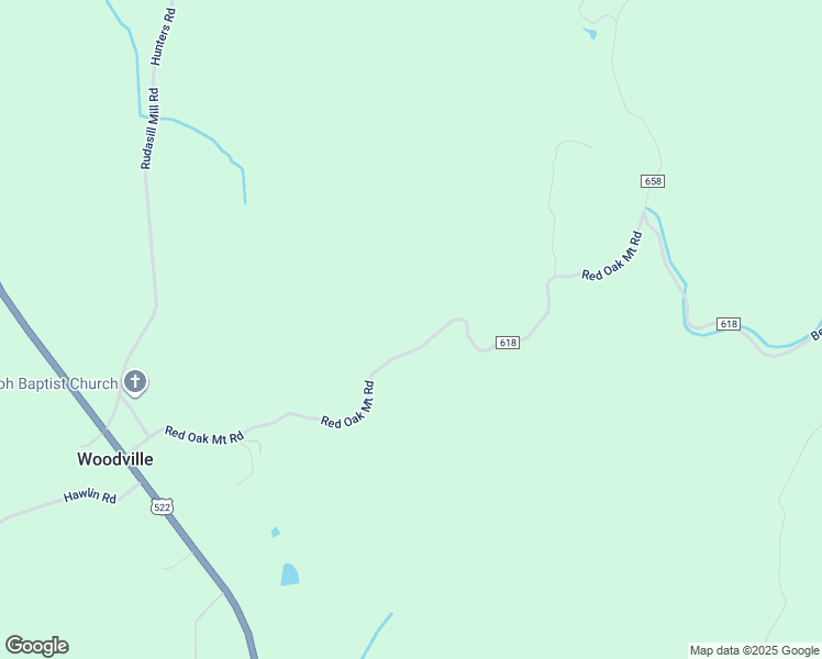 map of restaurants, bars, coffee shops, grocery stores, and more near 147 Red Oak Mountain Road in Woodville