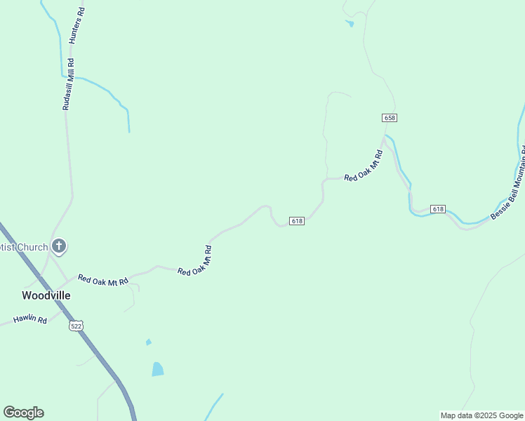 map of restaurants, bars, coffee shops, grocery stores, and more near 82 Red Oak Mountain Road in Woodville