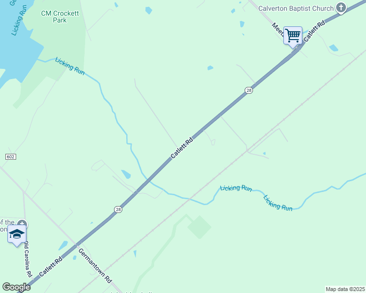 map of restaurants, bars, coffee shops, grocery stores, and more near 5010 Catlett Road in Midland
