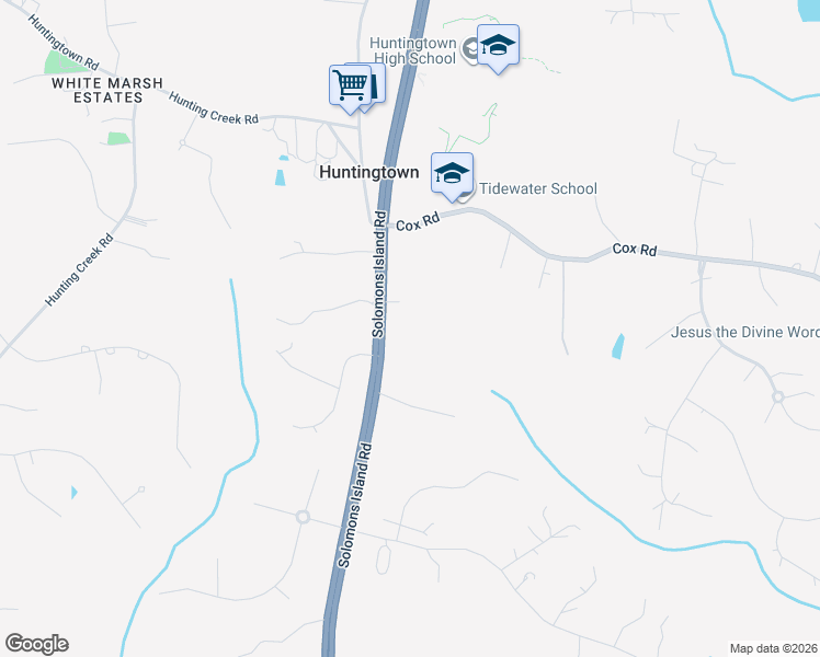 map of restaurants, bars, coffee shops, grocery stores, and more near 3685 Solomons Island Rd in Huntingtown