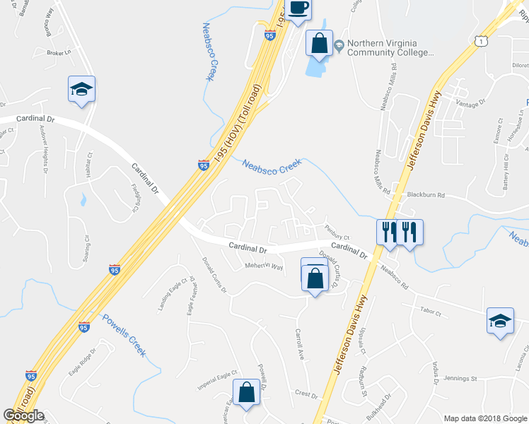 map of restaurants, bars, coffee shops, grocery stores, and more near 2941 Rotterdam Loop in Woodbridge