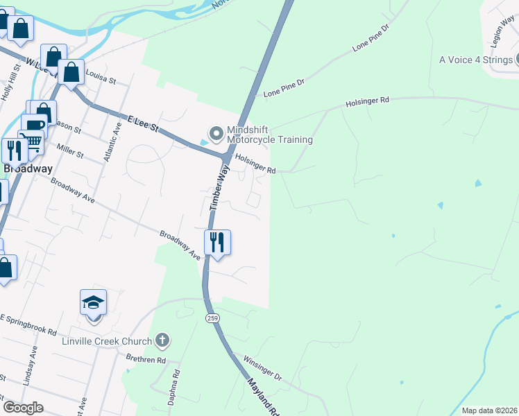 map of restaurants, bars, coffee shops, grocery stores, and more near 231 Durango Circle in Broadway