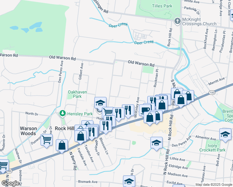 map of restaurants, bars, coffee shops, grocery stores, and more near 1210 Kortwright Avenue in St. Louis