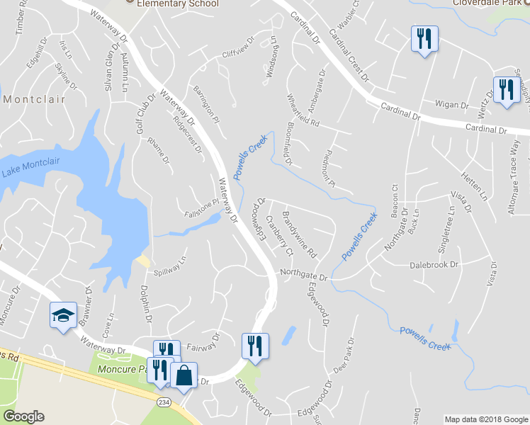 map of restaurants, bars, coffee shops, grocery stores, and more near 15704 Cranberry Ct in Dumfries