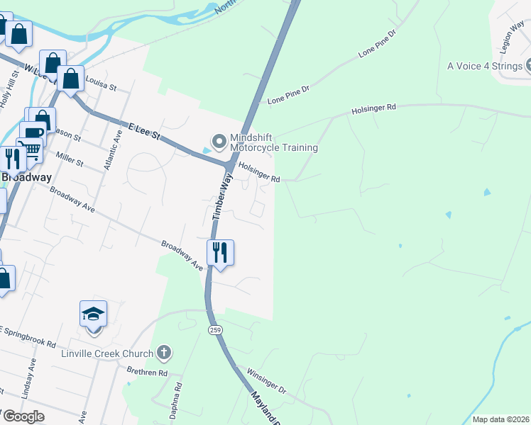 map of restaurants, bars, coffee shops, grocery stores, and more near 241 Durango Circle in Broadway
