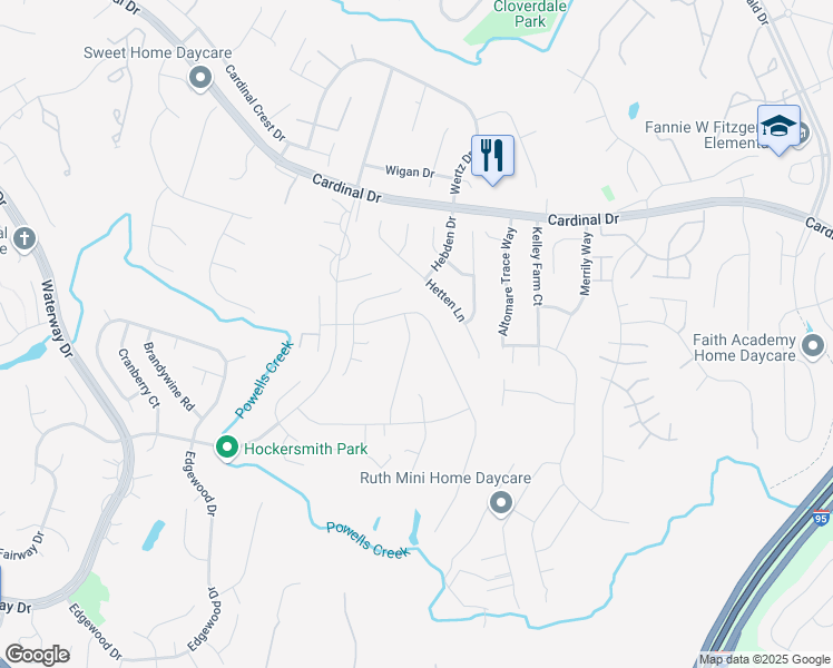 map of restaurants, bars, coffee shops, grocery stores, and more near 15705 Singletree Lane in Dumfries