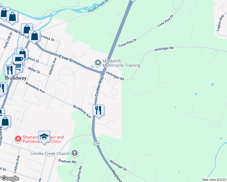 map of restaurants, bars, coffee shops, grocery stores, and more near 241 Telluride Drive in Broadway