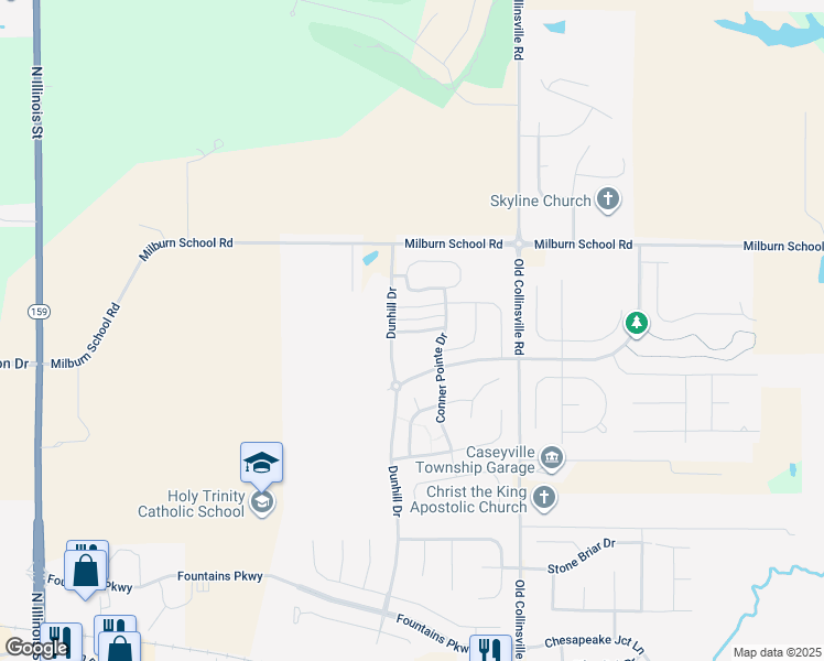map of restaurants, bars, coffee shops, grocery stores, and more near 7006 Conner Pointe Drive in Fairview Heights