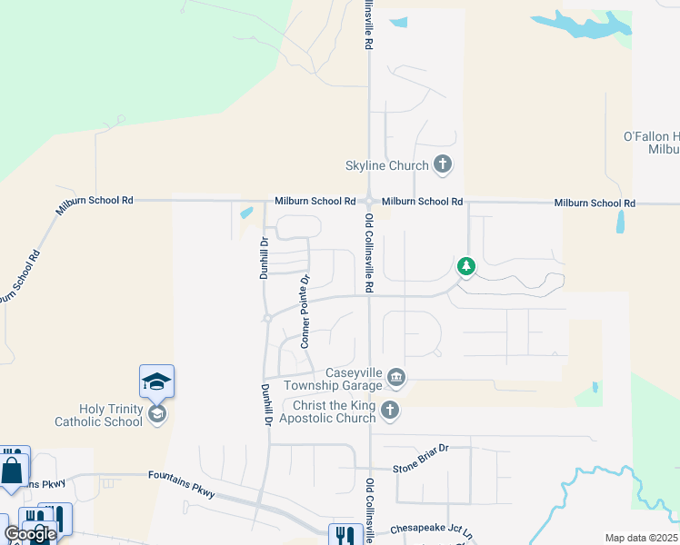 map of restaurants, bars, coffee shops, grocery stores, and more near 851 Foxgrove Drive in Fairview Heights