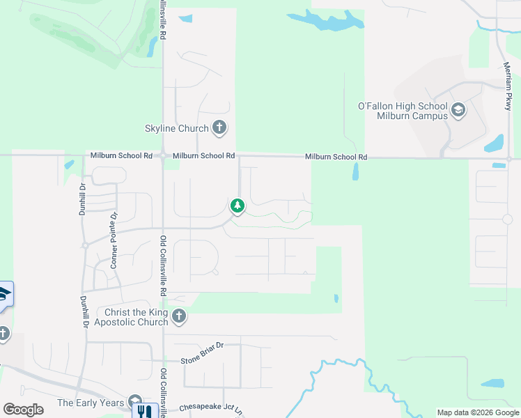 map of restaurants, bars, coffee shops, grocery stores, and more near 812 Bridgeway Drive in O'Fallon