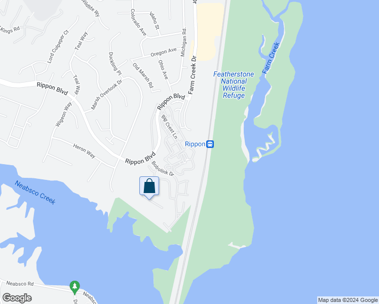 map of restaurants, bars, coffee shops, grocery stores, and more near 1641 Ladue Court in Woodbridge