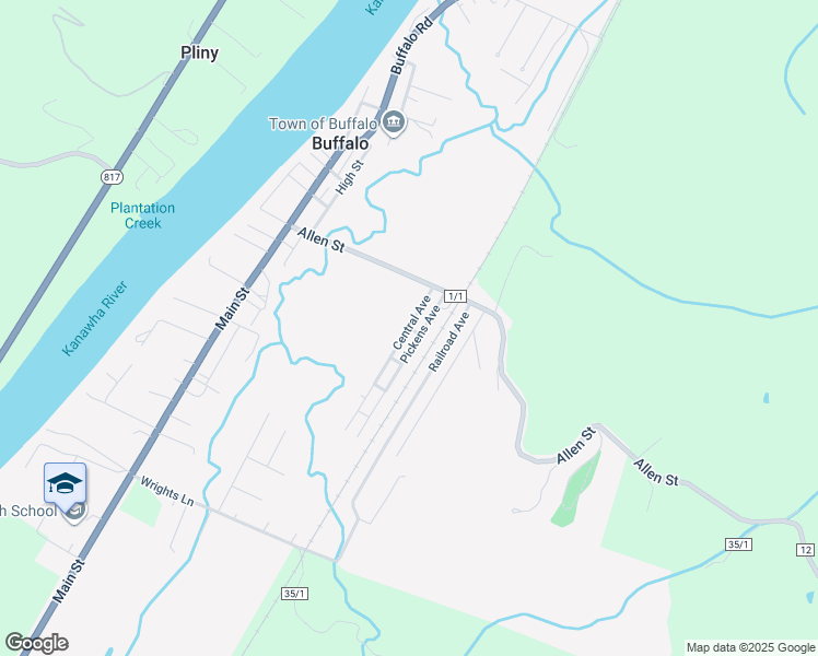 map of restaurants, bars, coffee shops, grocery stores, and more near 447 Central Ave in Buffalo