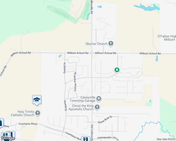 map of restaurants, bars, coffee shops, grocery stores, and more near 866 Harbor Woods Drive in Fairview Heights