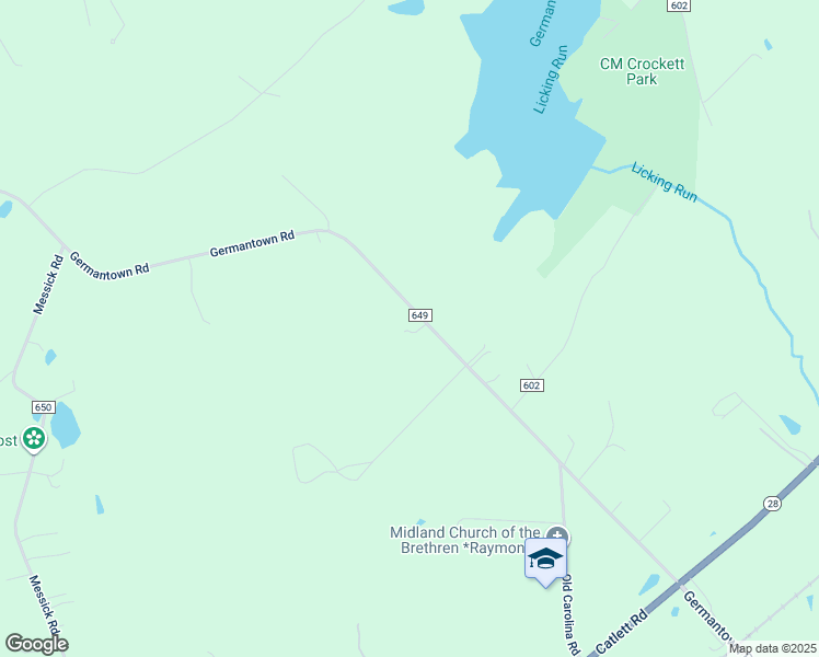 map of restaurants, bars, coffee shops, grocery stores, and more near 5427 Germantown Road in Midland