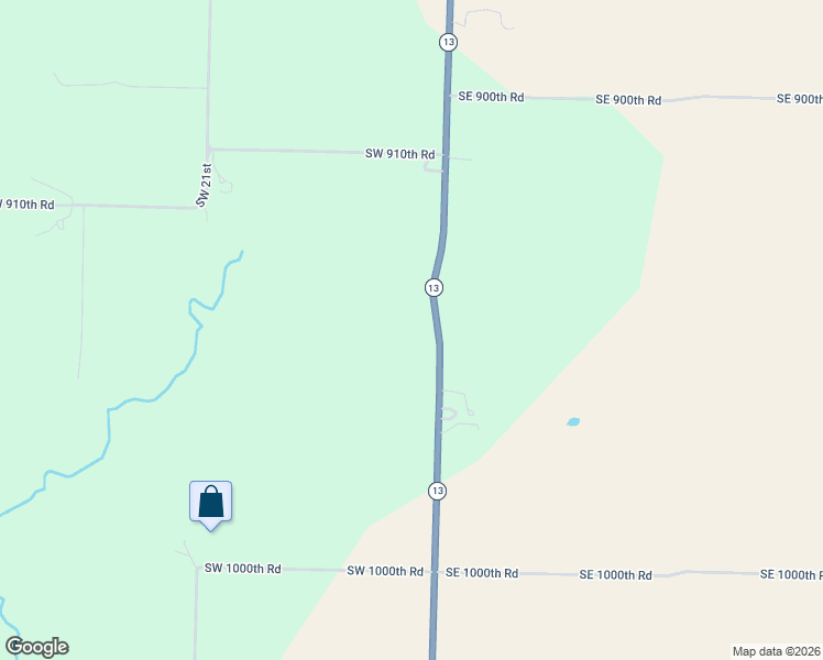 map of restaurants, bars, coffee shops, grocery stores, and more near 938 Southeast 1300th Road in Leeton