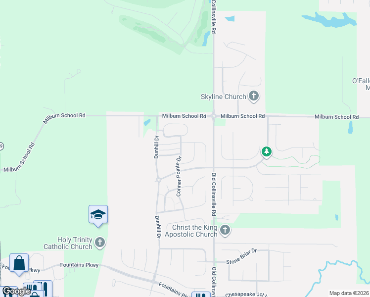 map of restaurants, bars, coffee shops, grocery stores, and more near 820 Foxgrove Drive in Fairview Heights
