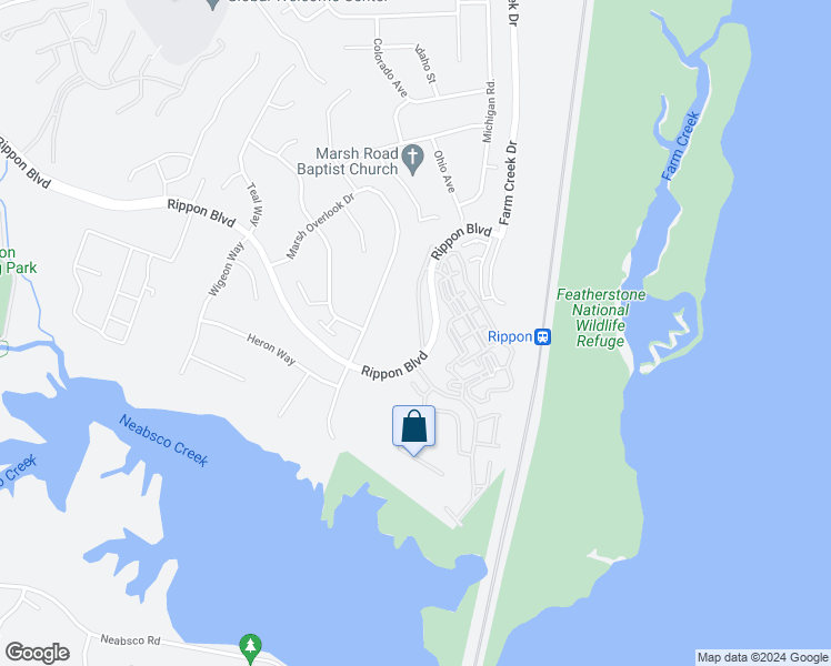 map of restaurants, bars, coffee shops, grocery stores, and more near 15684 Avocet Loop in Woodbridge