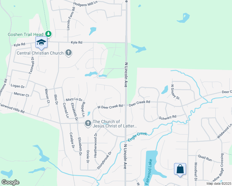 map of restaurants, bars, coffee shops, grocery stores, and more near 1315 Bossler Lane in O'Fallon