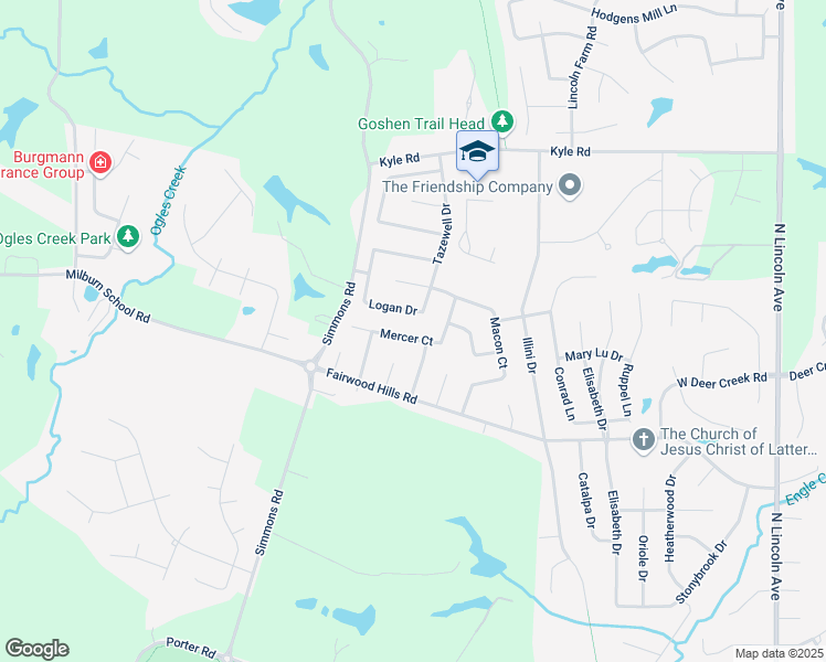 map of restaurants, bars, coffee shops, grocery stores, and more near 323 Logan Drive in O'Fallon
