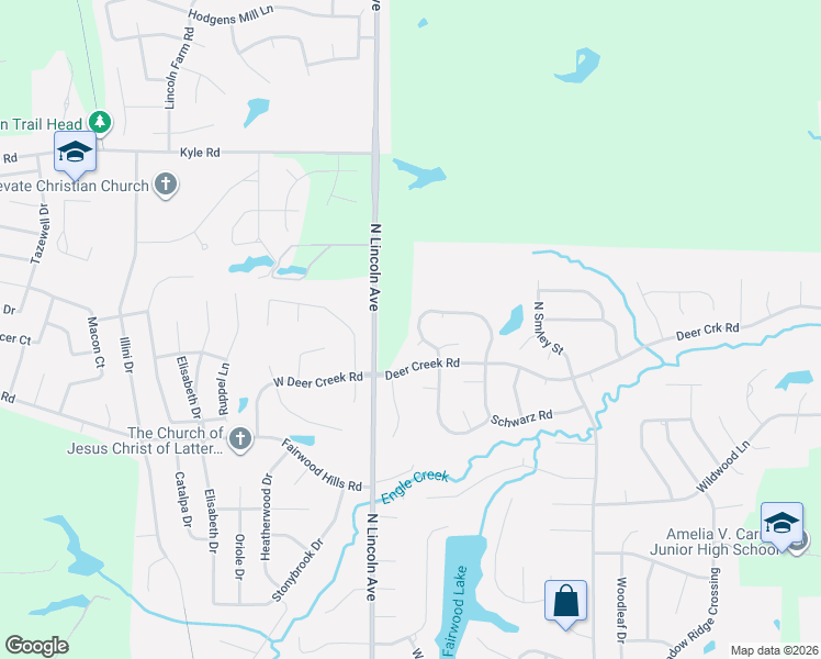 map of restaurants, bars, coffee shops, grocery stores, and more near 1402 North Lincoln Avenue in O'Fallon