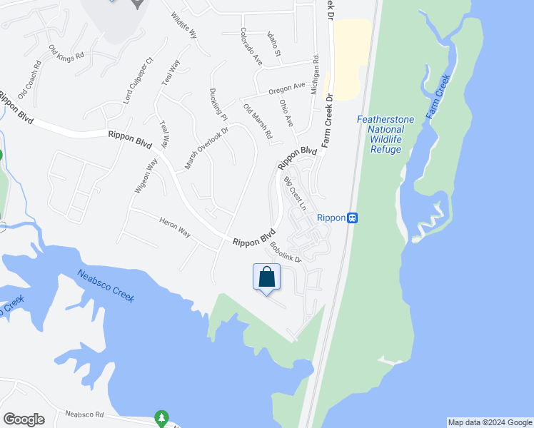 map of restaurants, bars, coffee shops, grocery stores, and more near 15680 Avocet Loop in Woodbridge