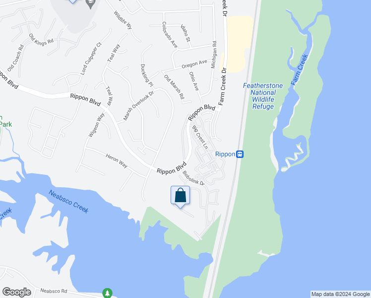 map of restaurants, bars, coffee shops, grocery stores, and more near 15677 Avocet Loop in Woodbridge