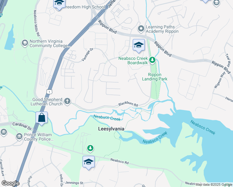 map of restaurants, bars, coffee shops, grocery stores, and more near 15685 William Bayliss Ct in Woodbridge