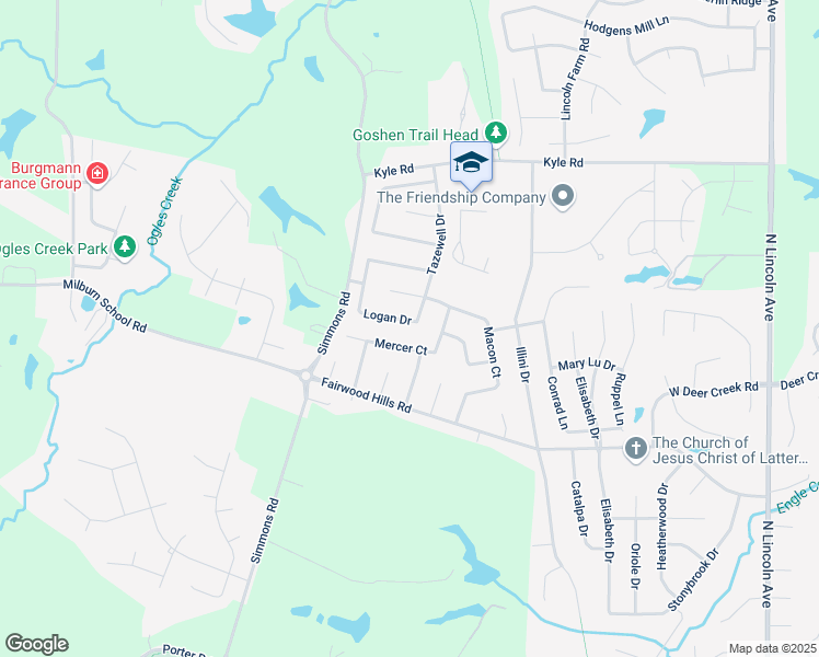 map of restaurants, bars, coffee shops, grocery stores, and more near 323 Logan Drive in O'Fallon