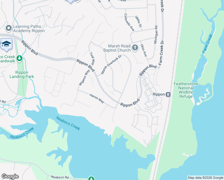 map of restaurants, bars, coffee shops, grocery stores, and more near 15424 Bald Eagle Lane in Woodbridge