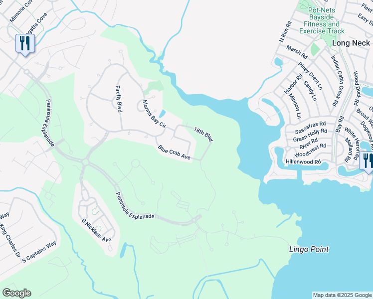 map of restaurants, bars, coffee shops, grocery stores, and more near 24262 Canoe Drive in Millsboro