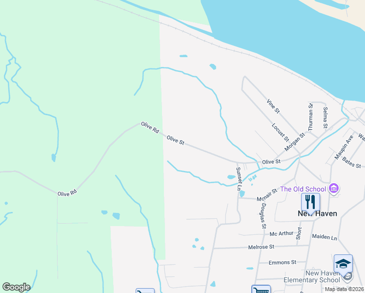 map of restaurants, bars, coffee shops, grocery stores, and more near 410 Olive Street in New Haven