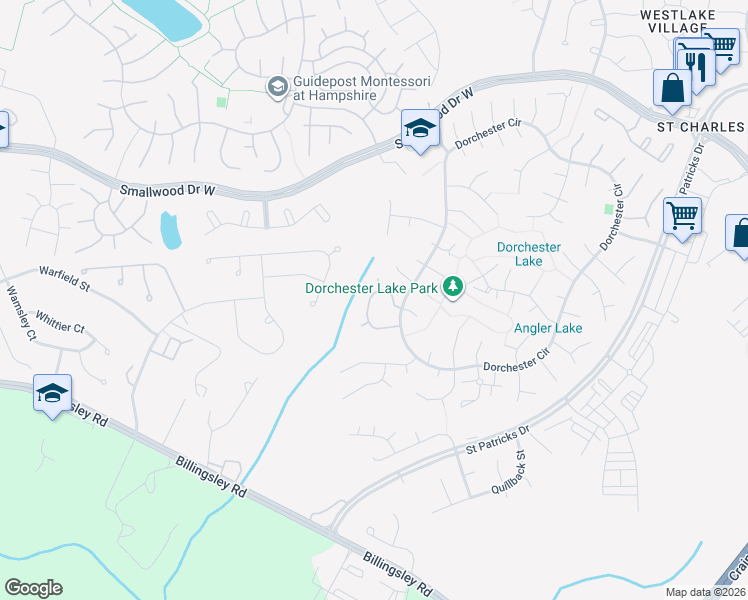 map of restaurants, bars, coffee shops, grocery stores, and more near 5771 Springfish Place in Waldorf