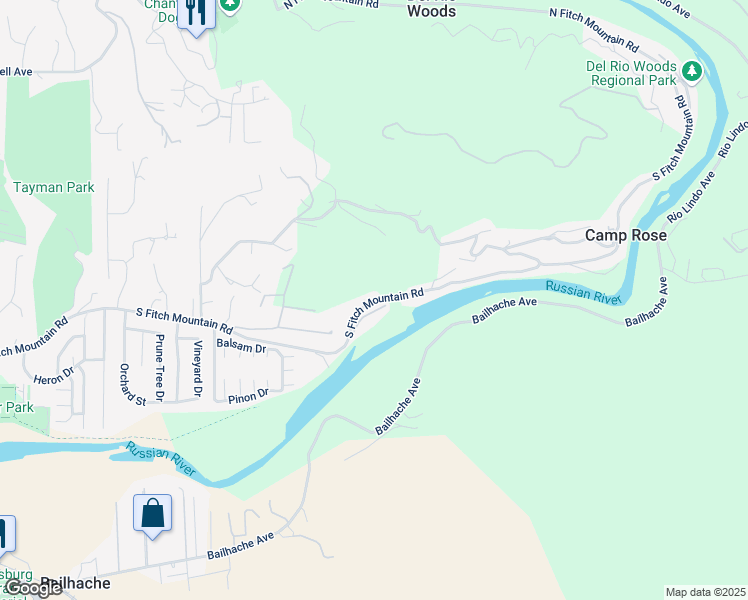 map of restaurants, bars, coffee shops, grocery stores, and more near 1740 South Fitch Mountain Road in Healdsburg