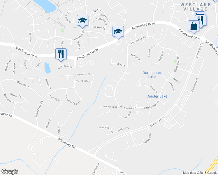 map of restaurants, bars, coffee shops, grocery stores, and more near 5781 Springfish Place in Waldorf